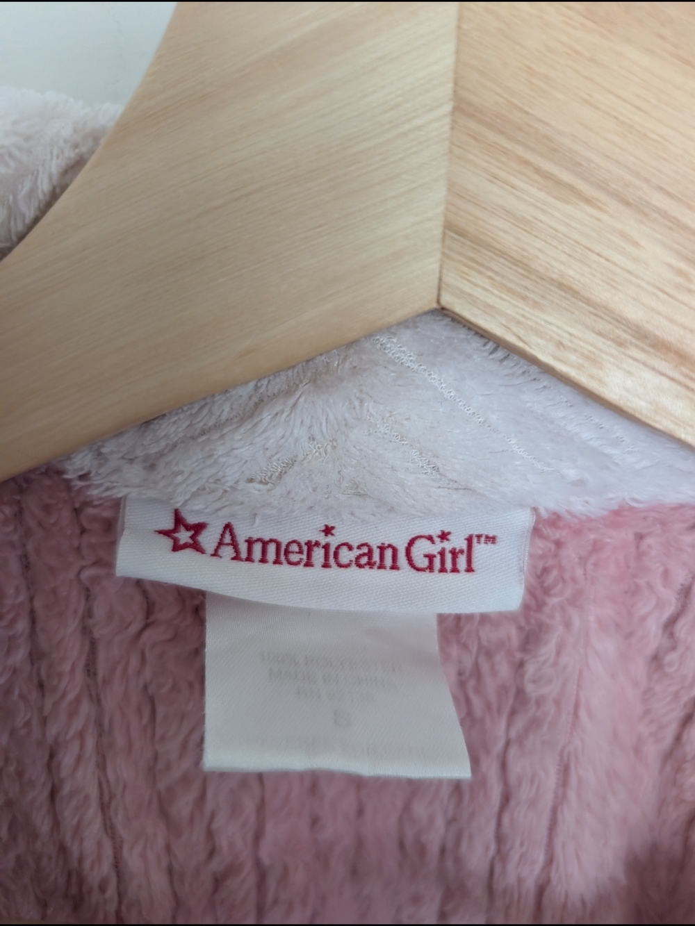 American Girl Emily Pink Chenille Robe with Belt for Girl Small Retired Matching - Picture 4 of 8